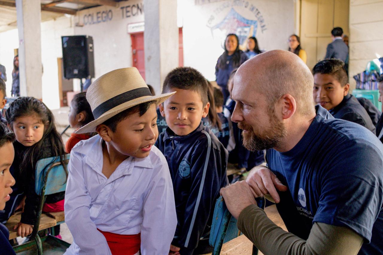 Randy with school kids in Guatemala