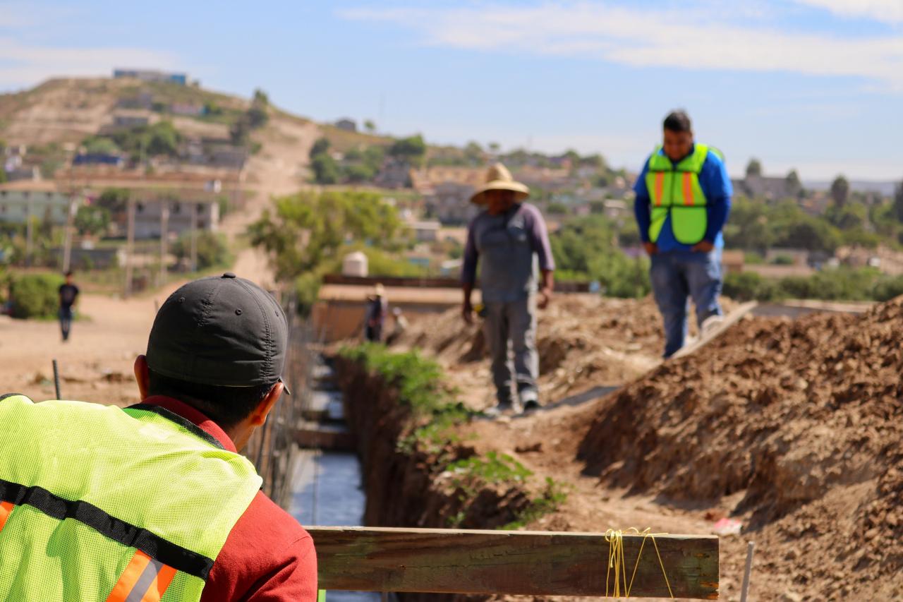 Digging a trench