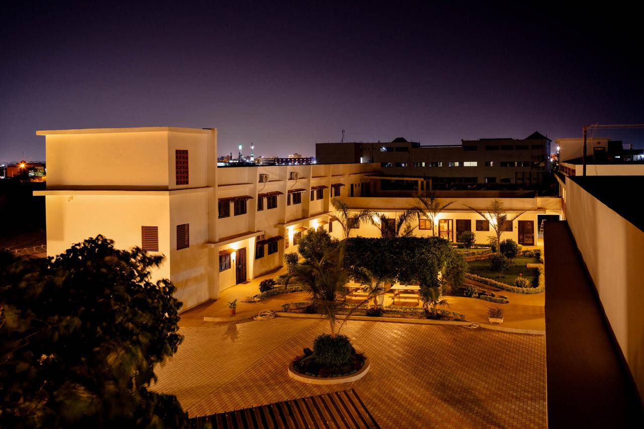 Night view of the SIL Senegal campus