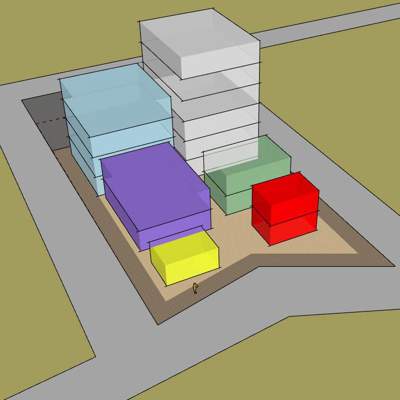 Computer rendering of buildings