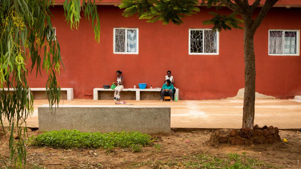 Women sitting on a bench