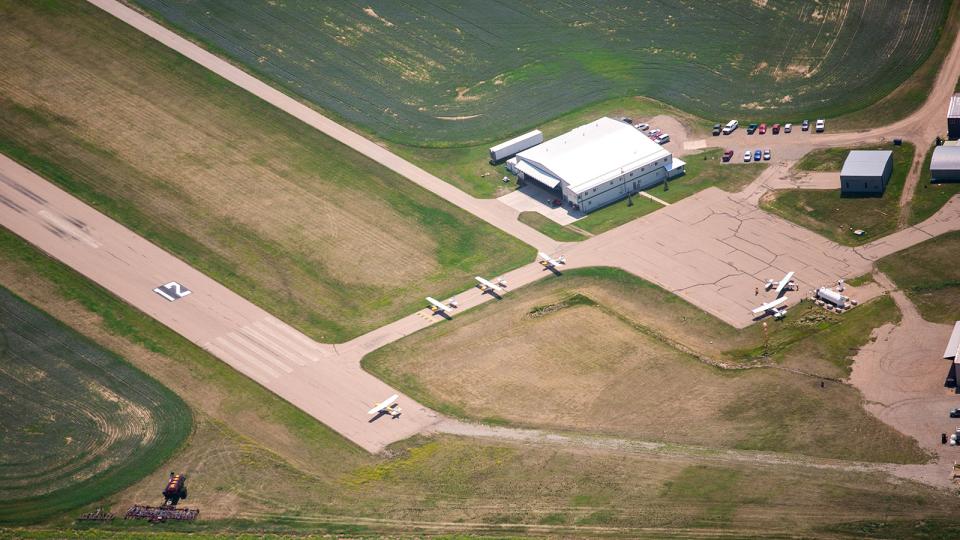 Aerial view of the airstrip