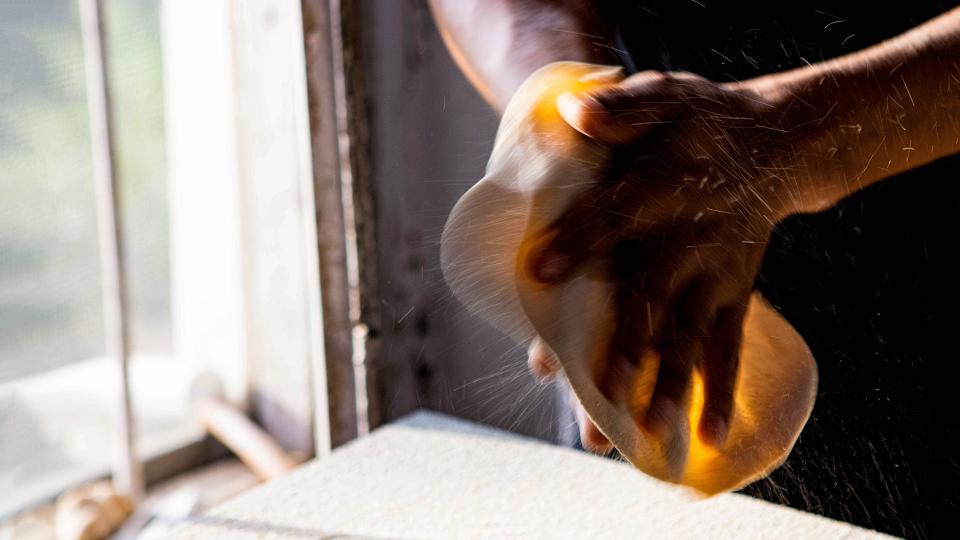 Cook making a chapati