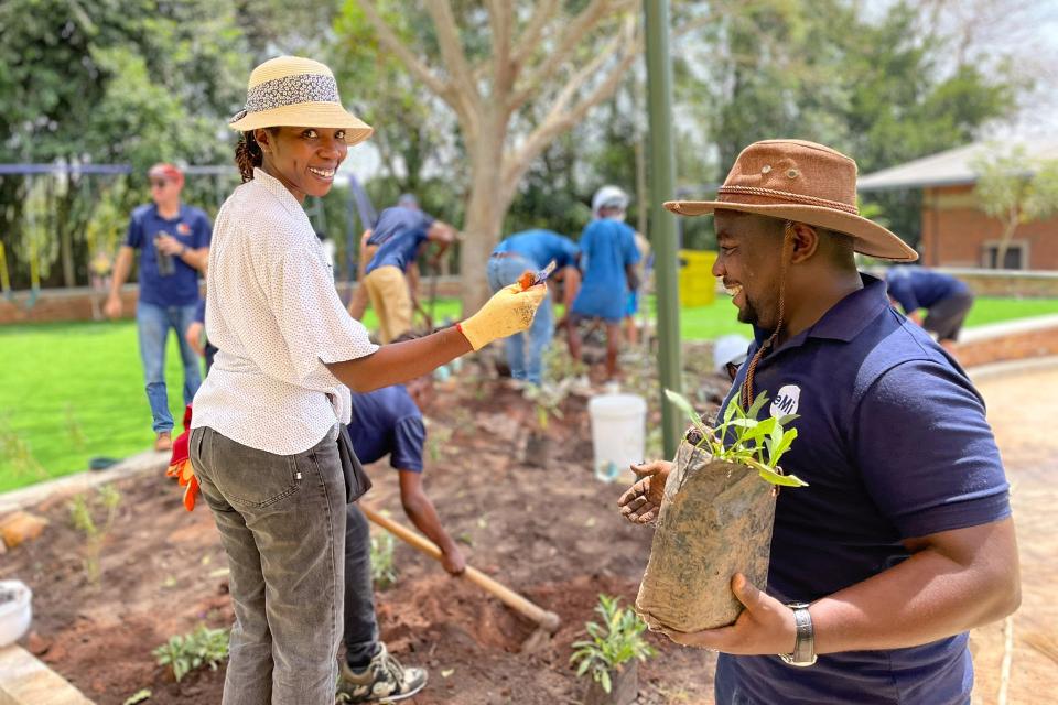 Group of people planting