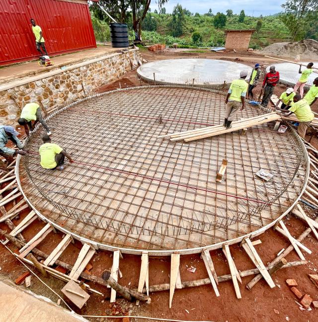 Water tanks under construction
