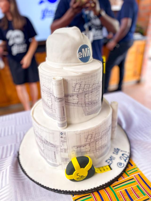 Cake celebrating 20 years of EMI Uganda